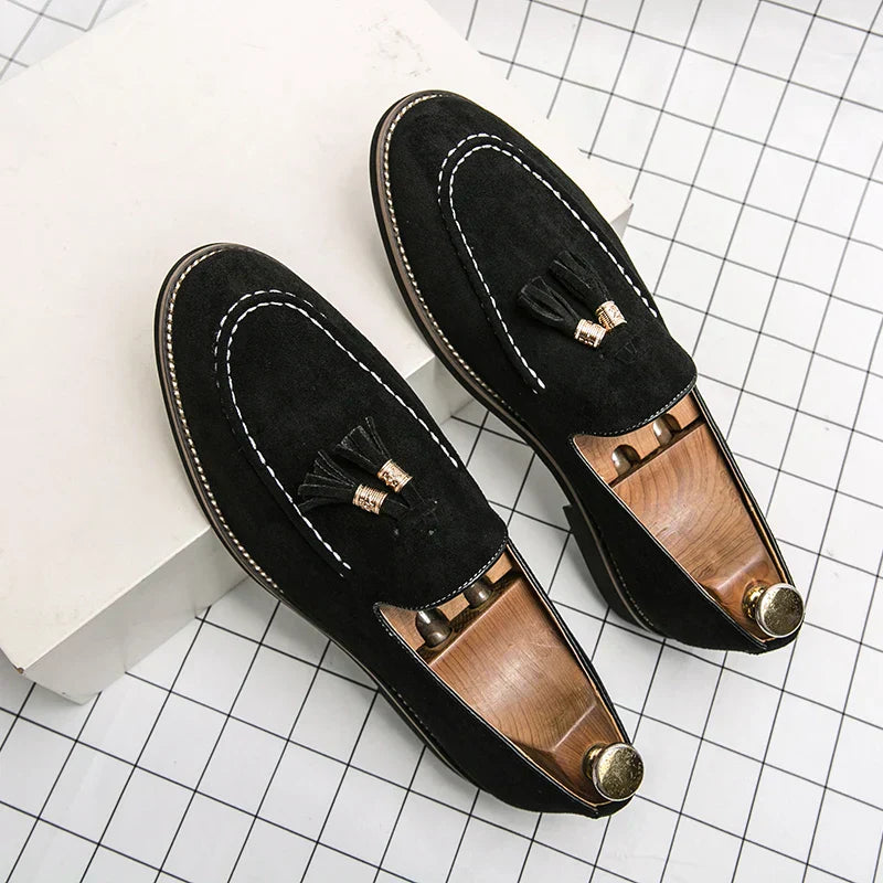 Men’s Tassel Suede Moccasins – Smart Casual Loafers
