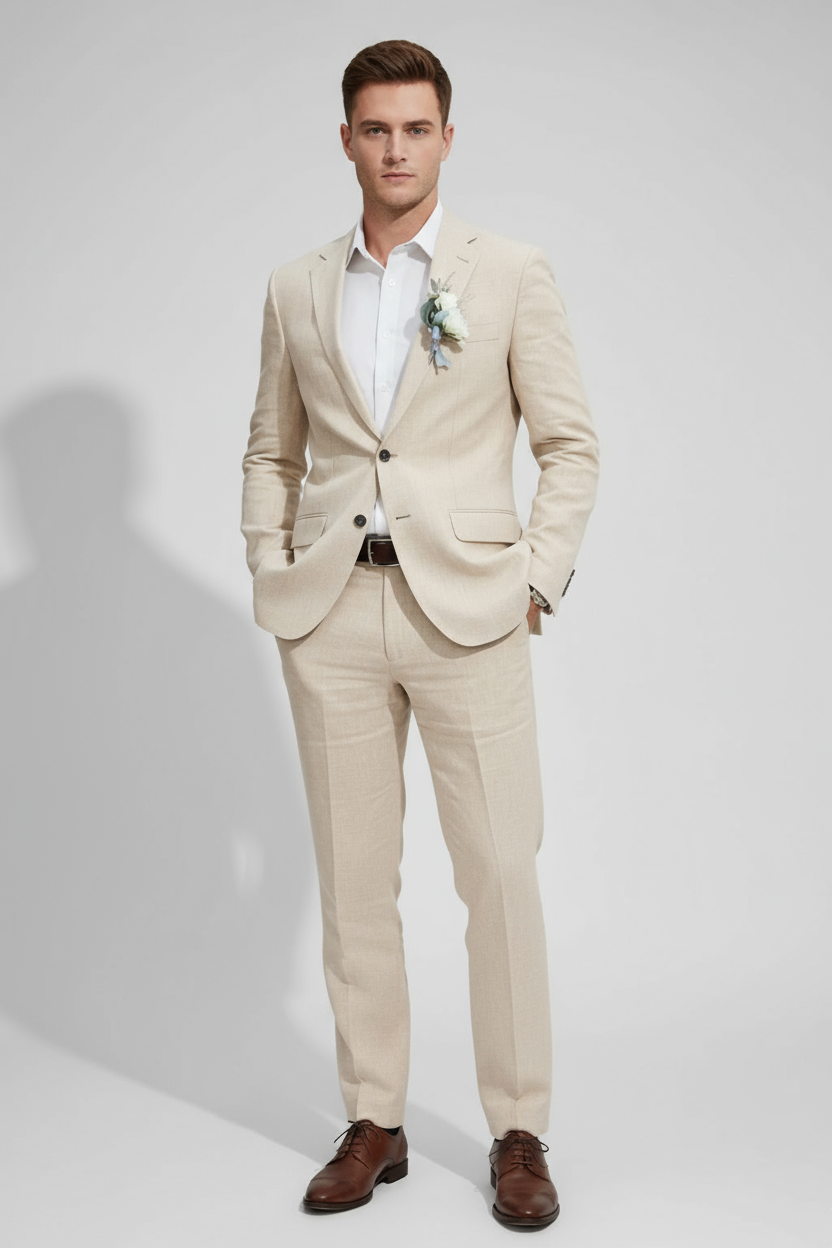 Men’s Two-Piece Slim Fit Suit – Tailored Wedding & Formal Set