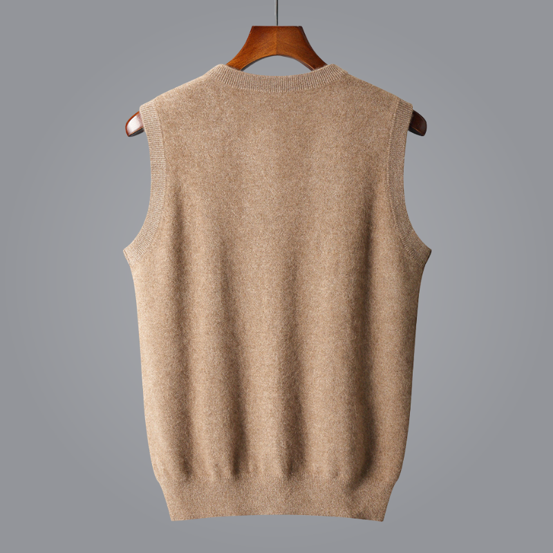 Men’s V-Neck Vest – Smart Casual Sleeveless Knit Layer