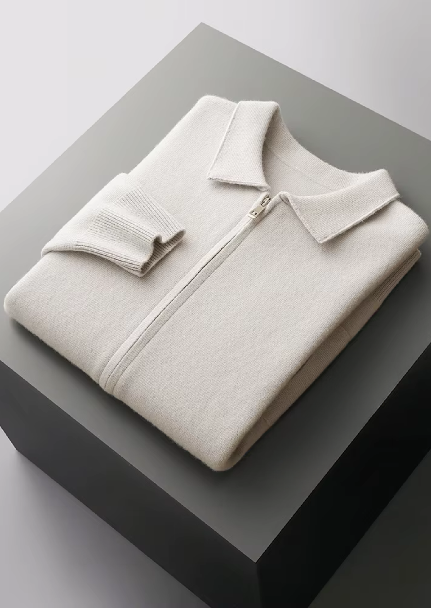 Men’s Zip-Up Cardigan Sweater with Collar – All-Season Smart Casual Layer