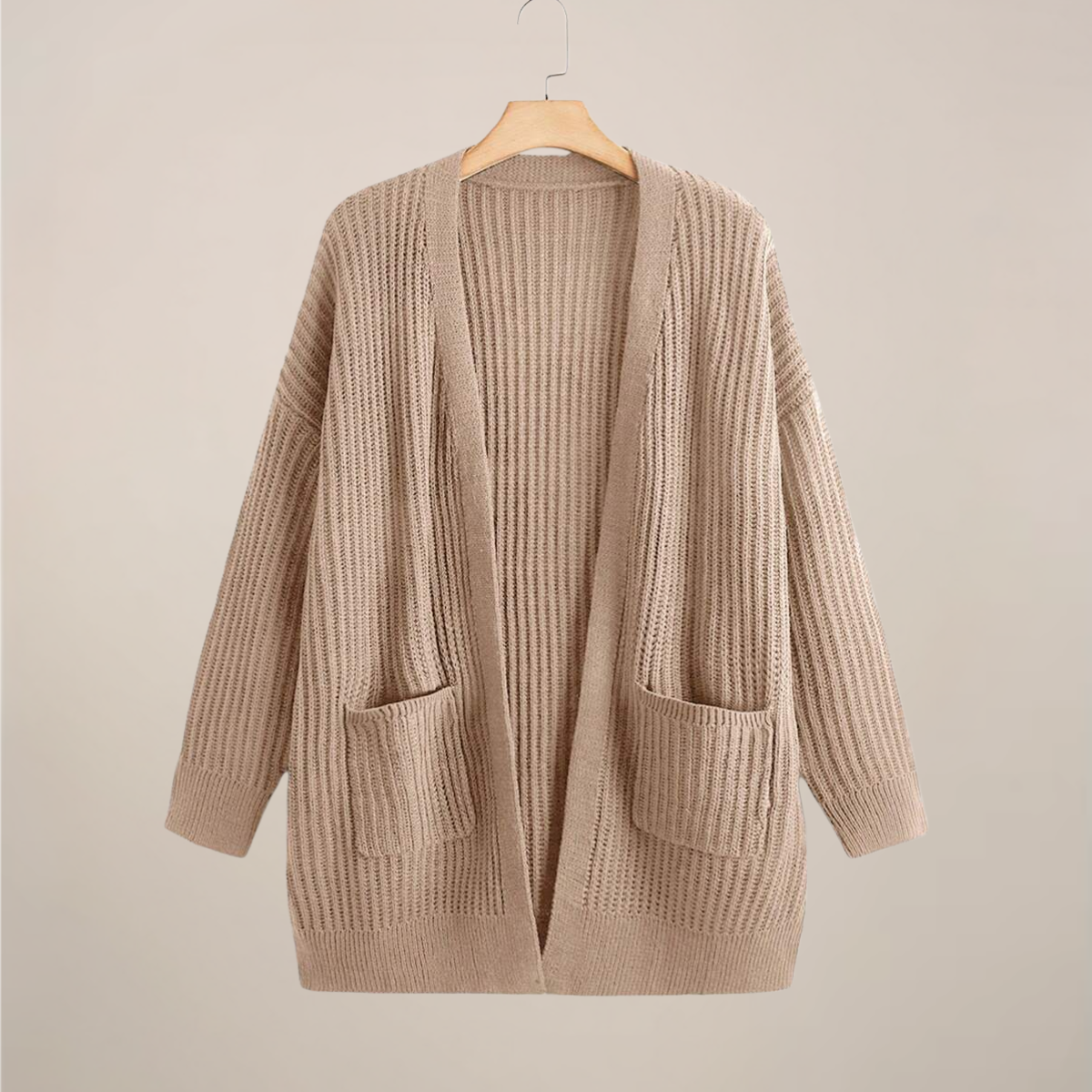 Plus Size Long Sleeve Oversized Open Cardigan – Casual Layering Essential