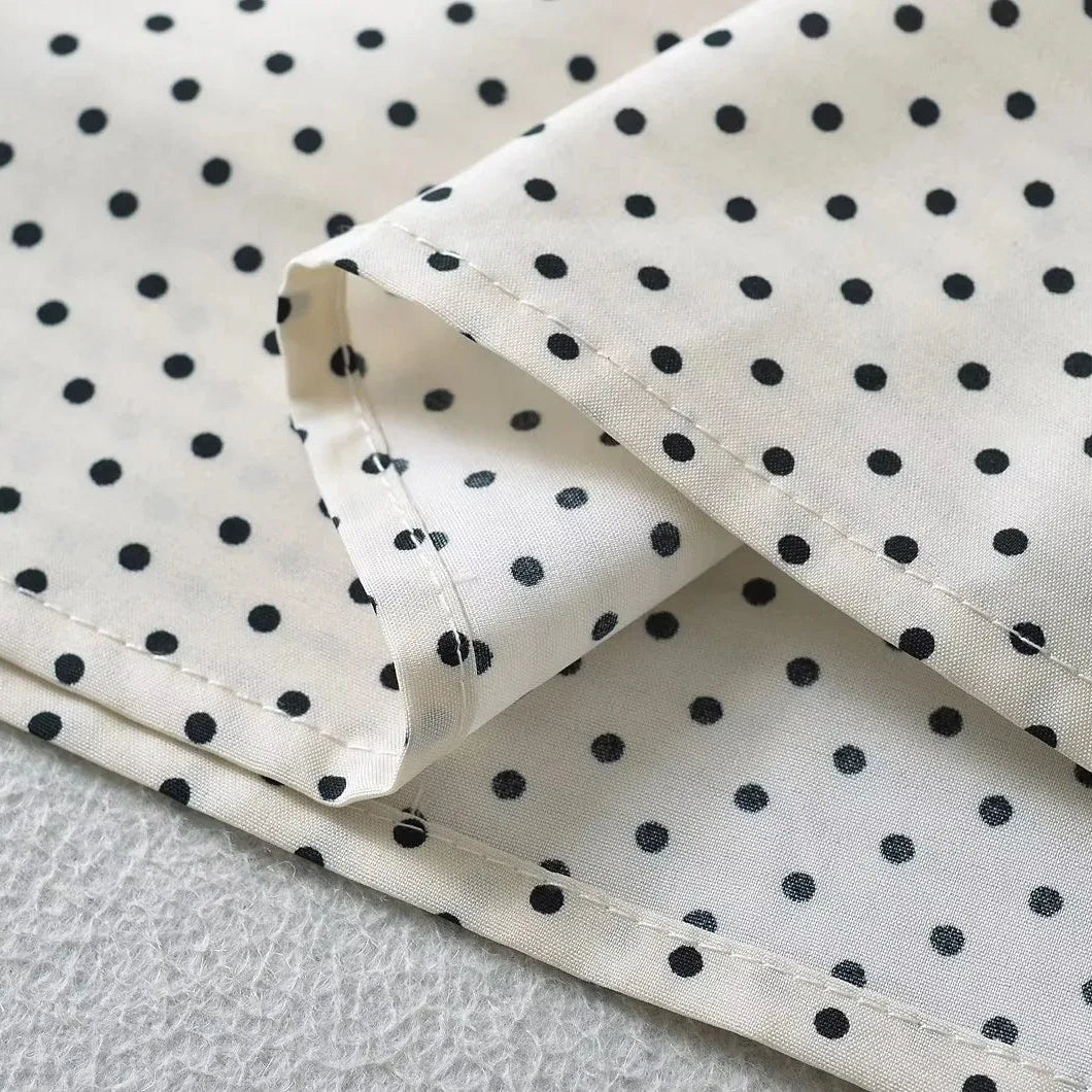 Polka Dot Mini Dress – Puff Sleeve Vintage Summer Dress for Women