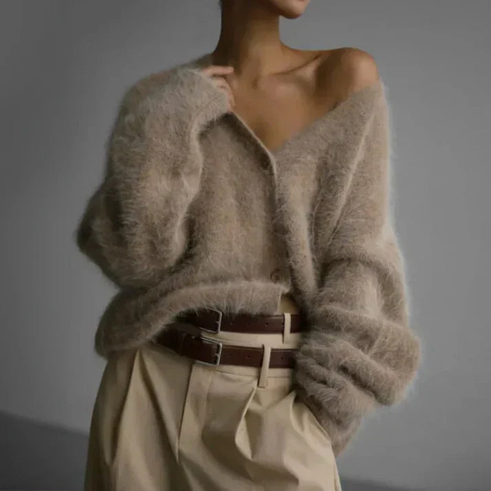 Ella Cashmere Sweater Woman – Loose Elegant & Soft Comfortable Timeless Cardigan