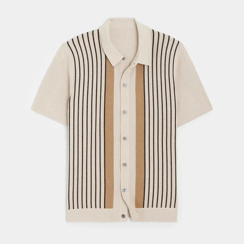 Men’s Short Sleeve Striped Polo Shirt – Spring, Summer