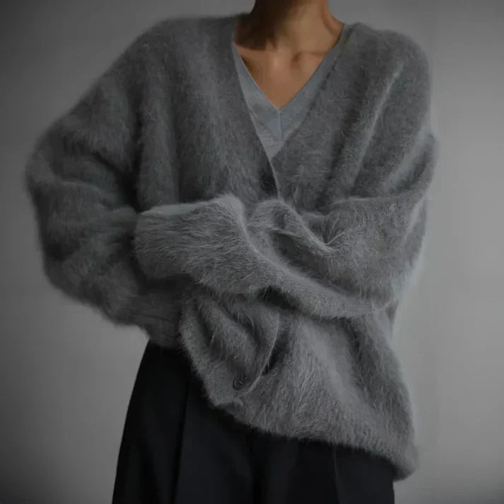 Ella Cashmere Sweater Woman – Loose Elegant & Soft Comfortable Timeless Cardigan