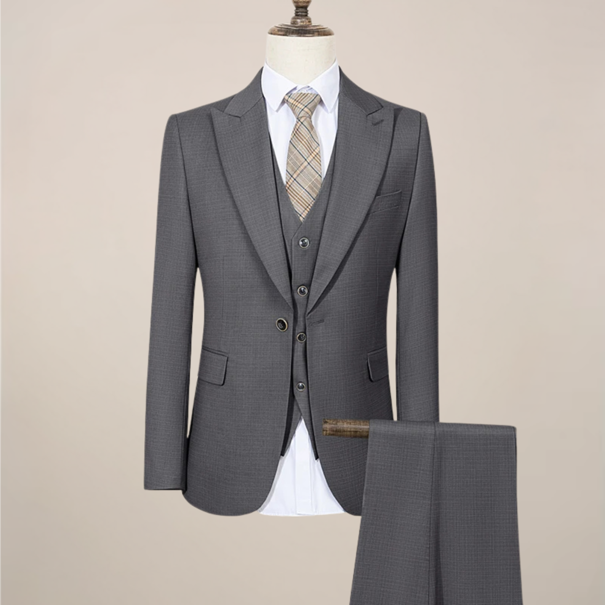 Slim Fit Green Three-Piece Suit for Men – Summer Lightweight Business Formal Set