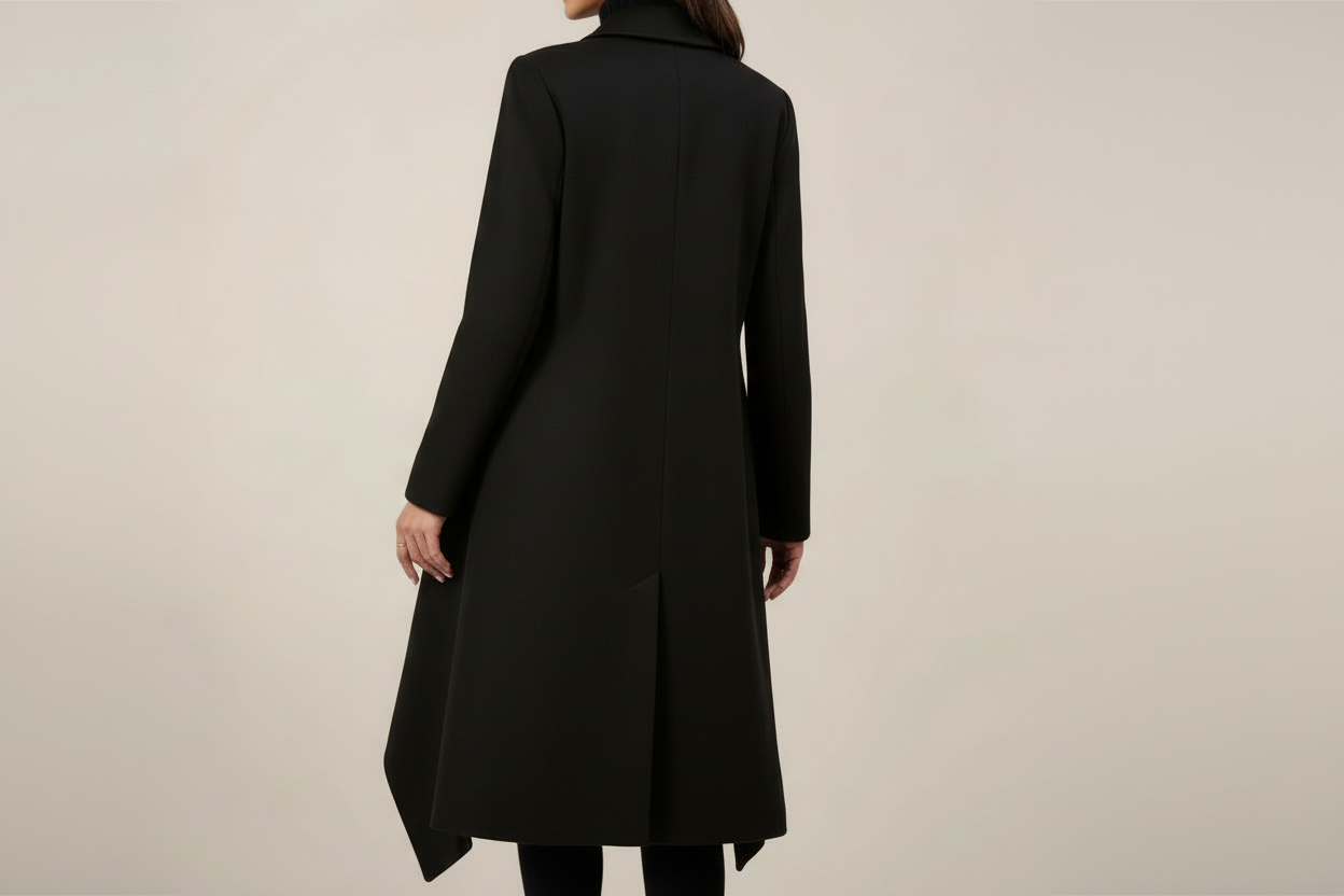 Women’s Double-Breasted Long Overcoat – Tailored Fit for Autumn & Winter