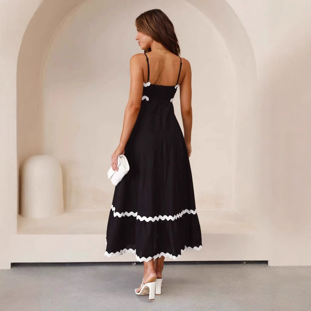 Women's A-Line Maxi Dress – Spaghetti Straps Beach Design