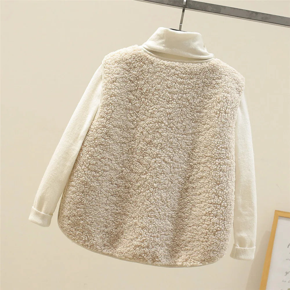 Women’s Button-Front Sleeveless Vest – Winter Layering