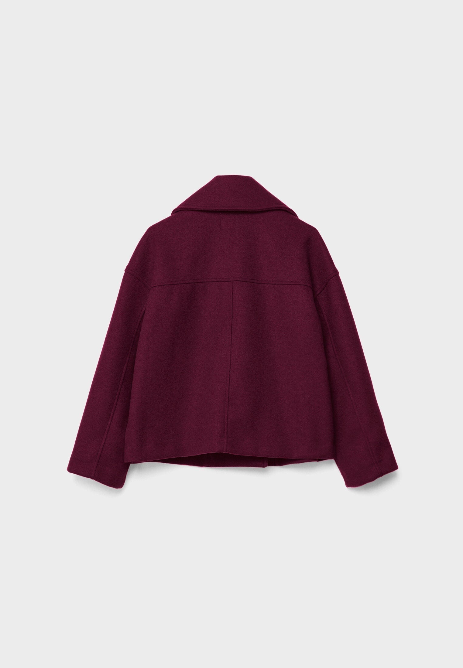 Women’s Short Coat – Wide Lapels, Two-Row Button Front, Cropped Boxy Fit