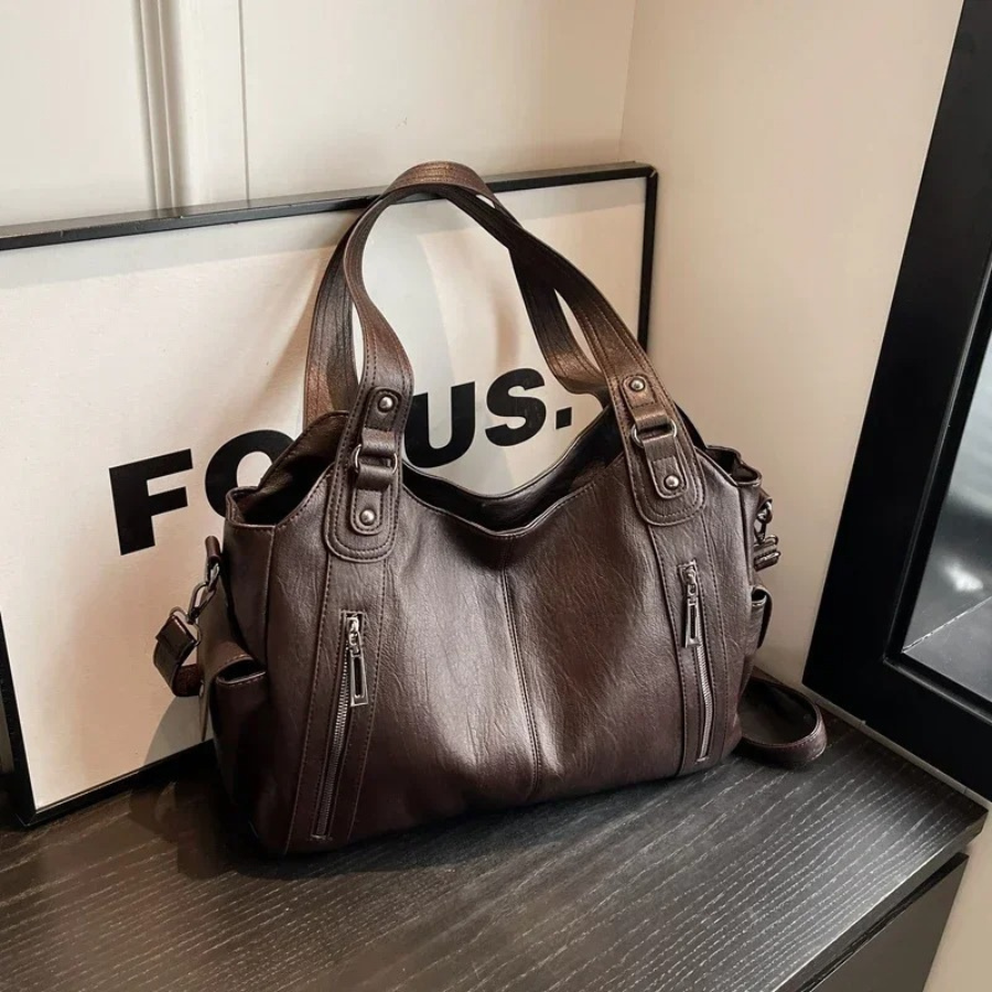 Women’s Shoulder Tote Bag – Zip Top, Crossbody Strap