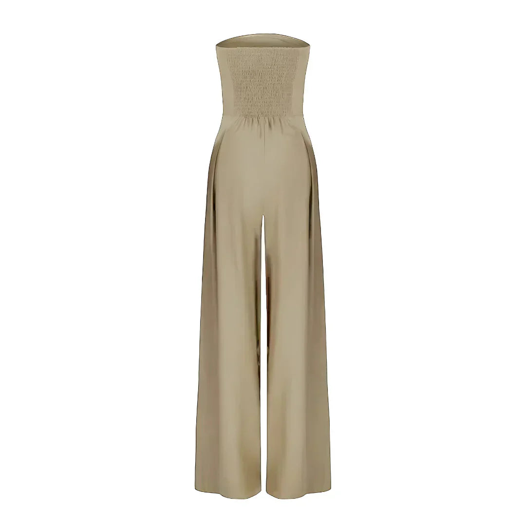 Women’s Tube Jumpsuit with Waist Sculpting Corset Effect – Elegant Slim Fit