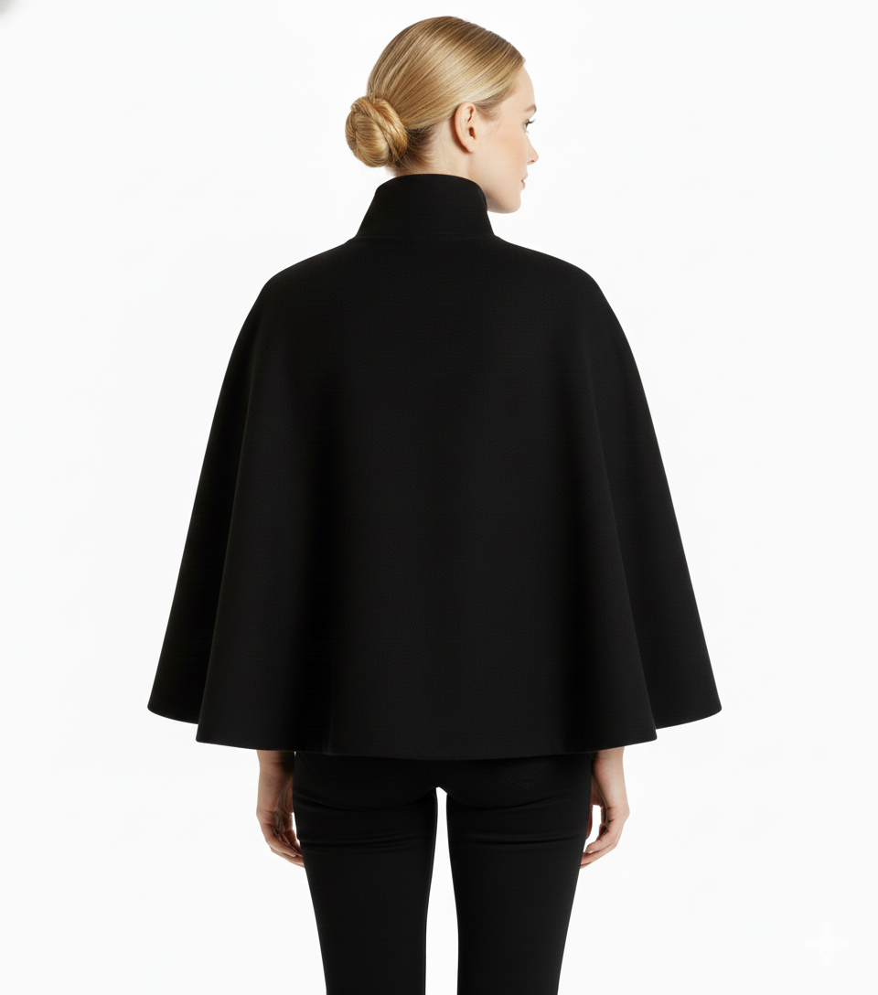 Ivanna Wool Coat Woman – Elegant High Collar with Removable Belt & Casual Cut