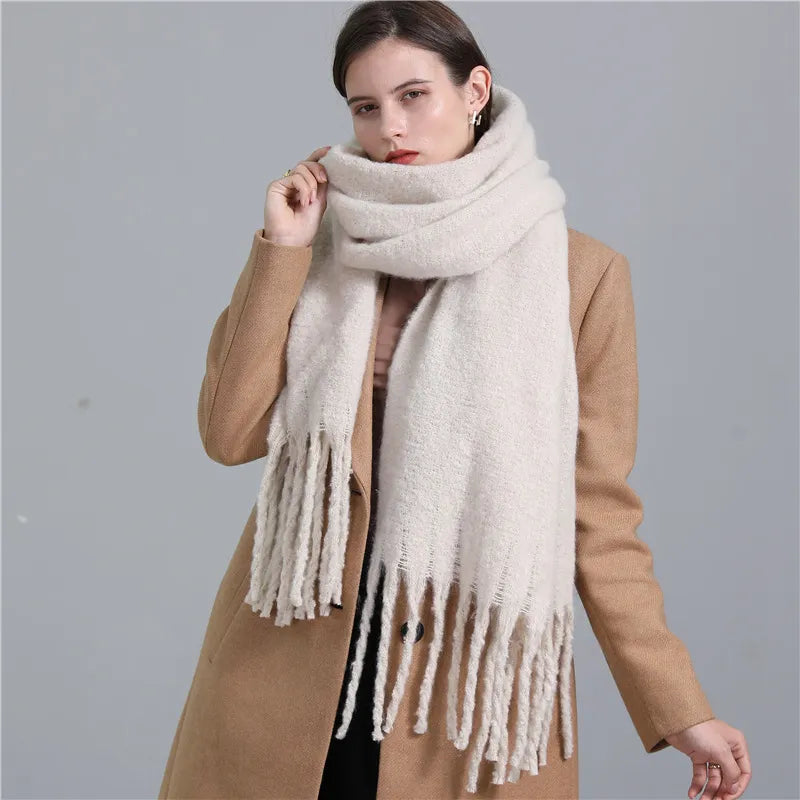 Women’s Scarf – Oversized Winter Wrap with Fringe