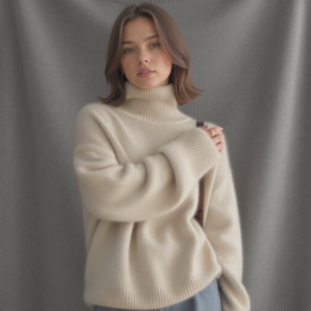 Sydney Pull Woman Turtleneck Oversize in Cashmere – Soft, Warm & Elegant