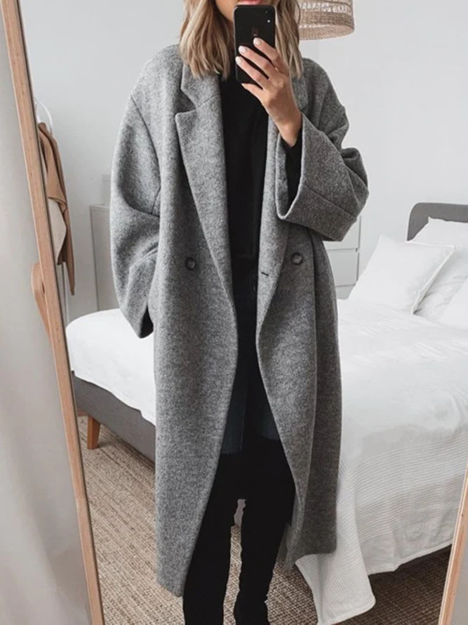 Celia Wool Blend Women's Coat – Long, Elegant & Modern Oversized Fit