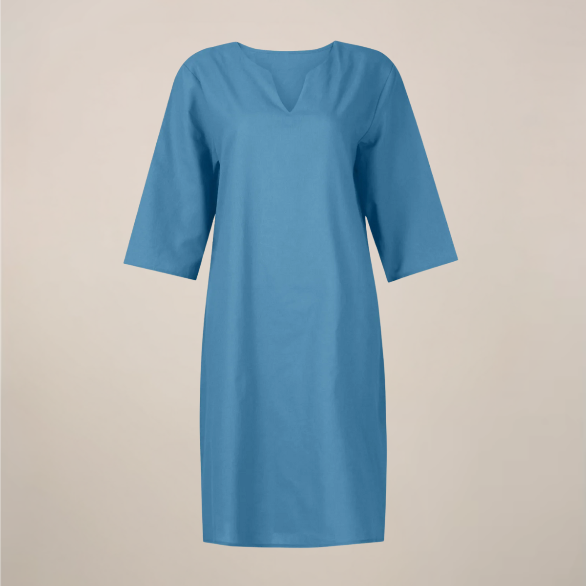 Women’s V-Neck Midi Summer Dress – Button Front with Relaxed Fit