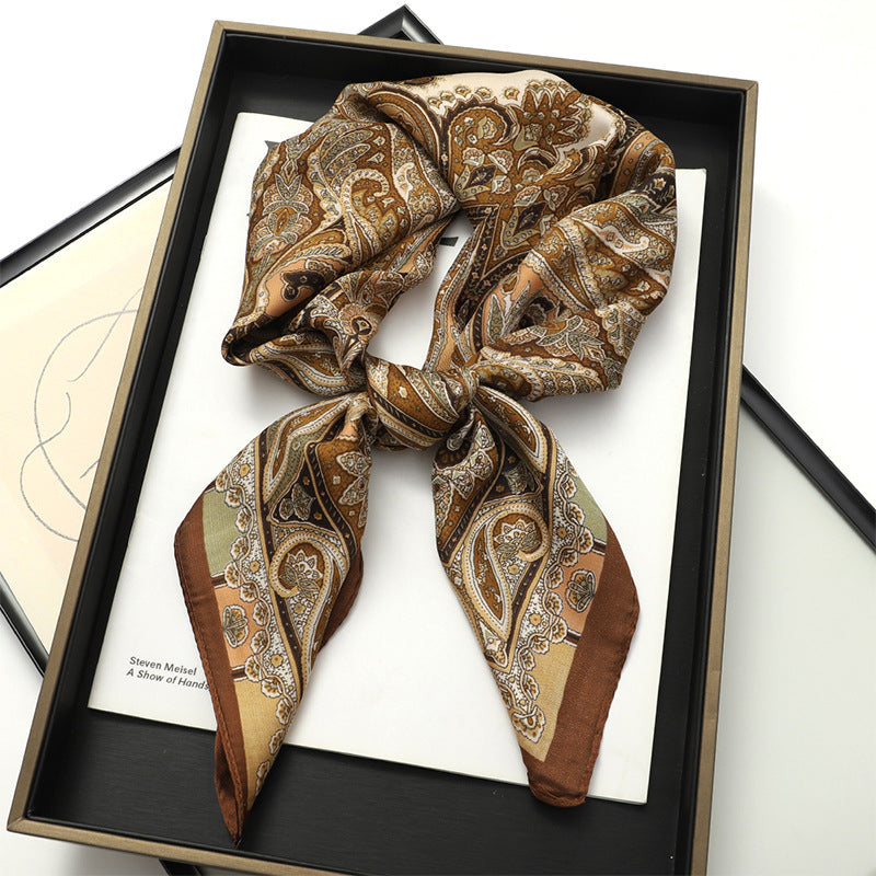 Monochrome Patterned Square Scarf – Classic Twist for Modern Styling