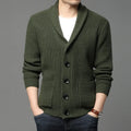 Men’s Shawl Collar Cardigan – Refined Ribbed Knit