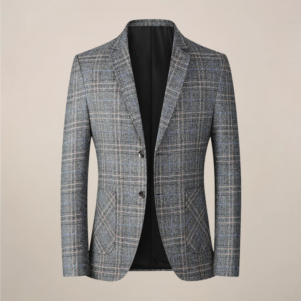 Men’s Embroidered Slim Fit Blazer – Tailored One-Button Jacket for Events and Occasions