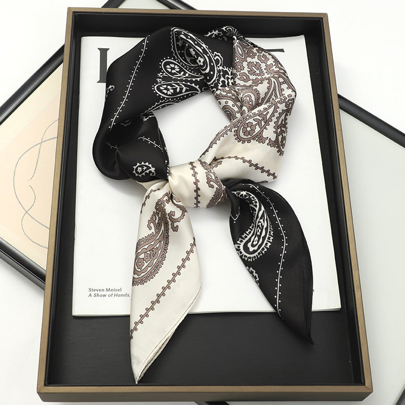 Monochrome Patterned Square Scarf – Classic Twist for Modern Styling