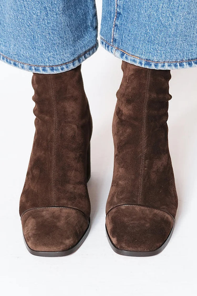 Luna | Square Toe Heeled Boots