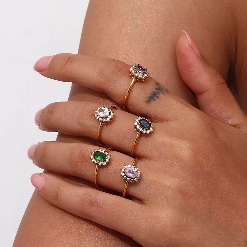Clara | Green Zirconia Ring 18K Gold