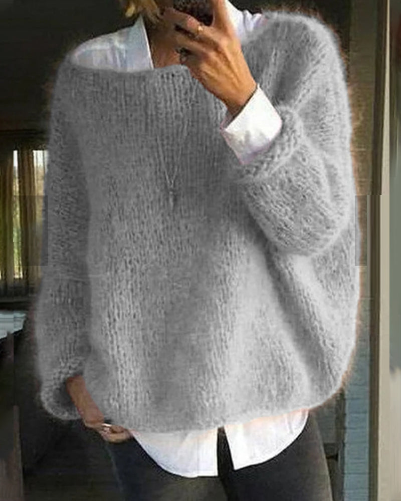 Abigail Pull Femme – Soft Knit Sweater with Long Sleeves & Comfortable Fit for Winter