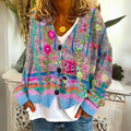 Elisa Cardigan Bohème – Multicolor Cardigan with Floral Embroidery and Loose Fit