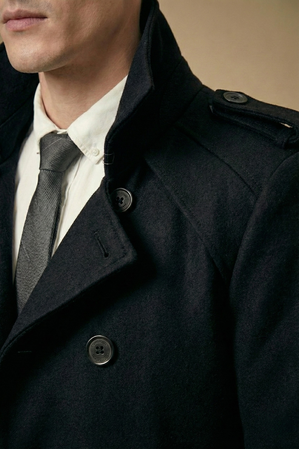 Men’s Wool Trench Coat – Mid Length Smart Fit