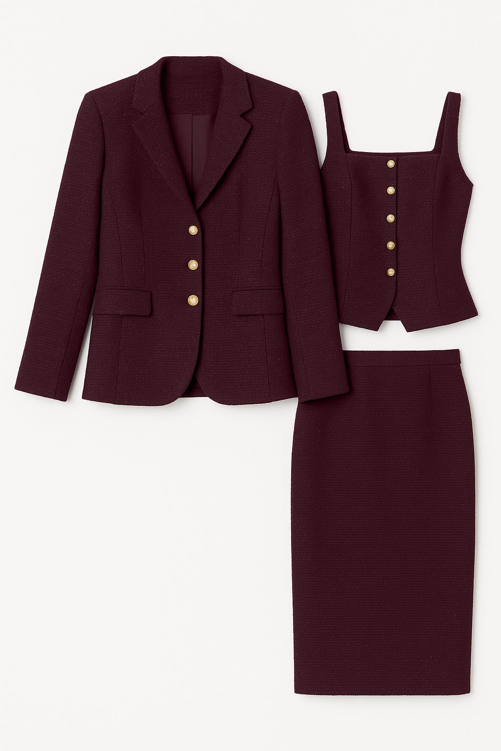 Stylish Tweed Three-Piece Power Set