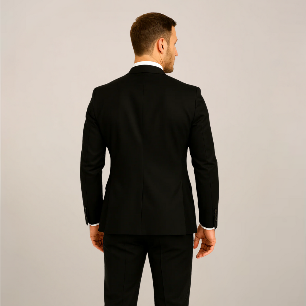 Men’s Three-Piece Dinner Suit – Contrast Lapel, Tailored Fit
