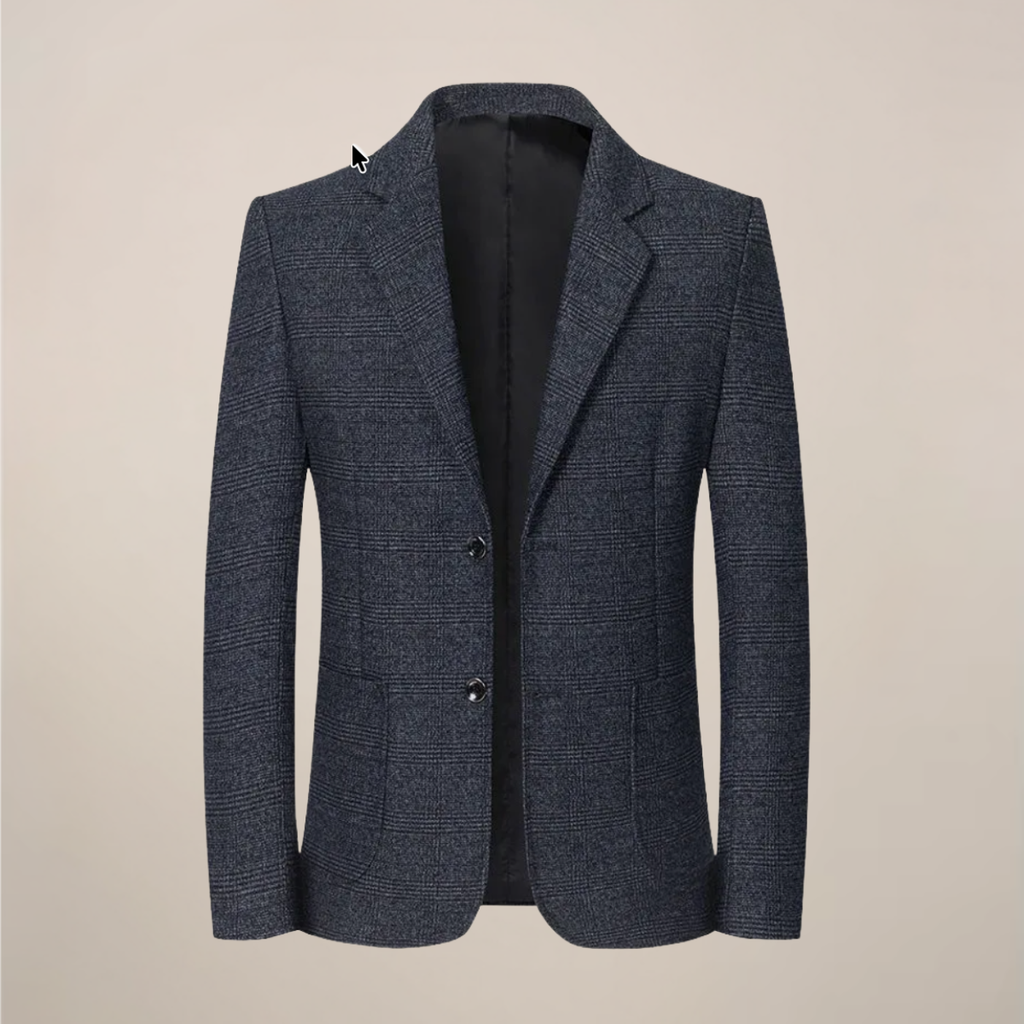 Men’s Slim Fit Plaid Blazer – Vintage Check Tailored Jacket