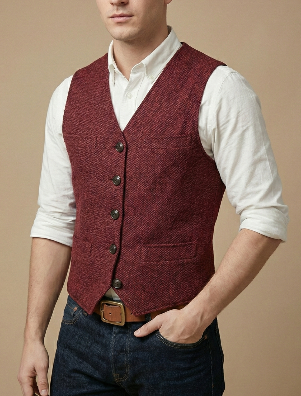 Men’s Tailored Waistcoat – Classic Button-Up Vest for Smart and Casual Wear