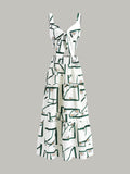 Front Tie Cami Top With Tiered Skirt Set