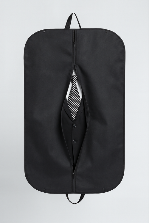 Black Suit Carrier - Foldable Travel Carrier, Zip, Handles