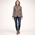 Women’s Tailored Short Blazer with Stand Collar – Smart Casual Layer