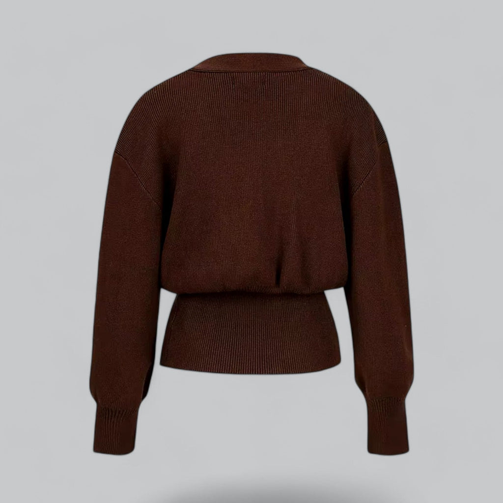 Chic V-Neck Single Breasted Women's Cardigan