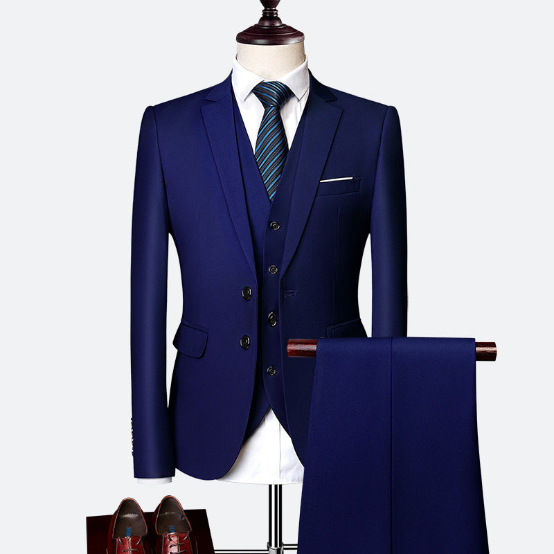 Men’s 3-Piece Slim Fit Suit – Blazer, Waistcoat and Trousers Formal Set