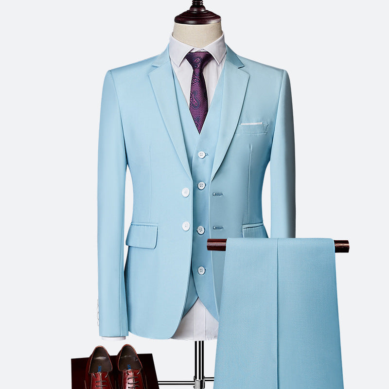 Men’s 3-Piece Slim Fit Suit – Blazer, Waistcoat and Trousers Formal Set