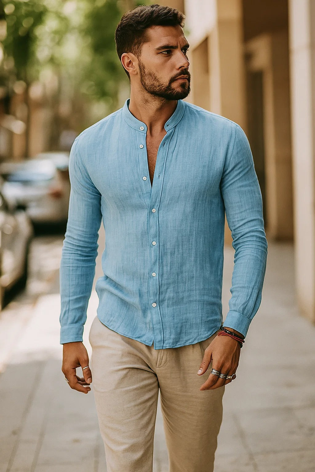 Men’s 3/4 Sleeve Casual Shirt – Relaxed Fit for Effortless Style
