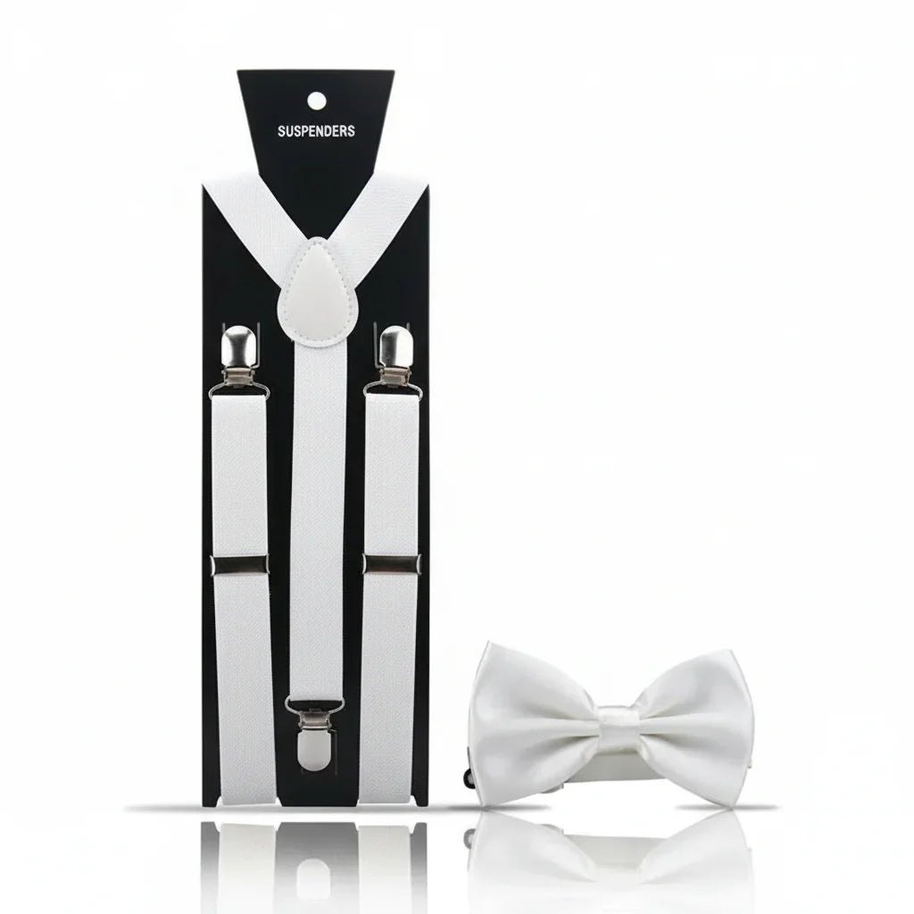 Men’s Bow Tie & Suspenders Set – Formal Adjustable Style