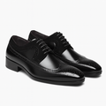 Men’s Brogue Oxford Shoes – Two-Tone Wingtip Design