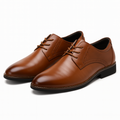 Men’s Brown Oxford Dress Shoes – Formal Lace-Up with Brogue Detailing