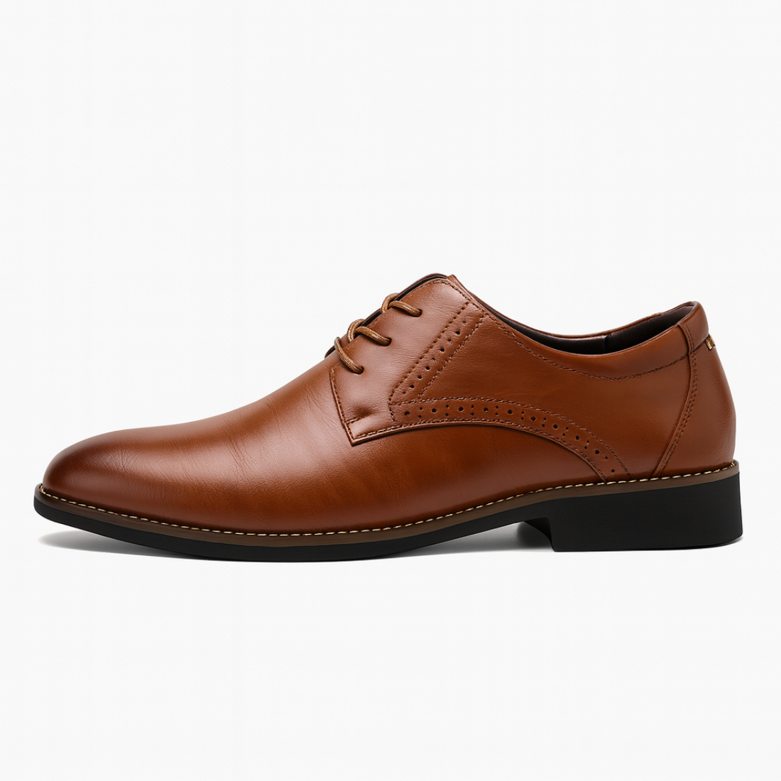Men’s Brown Oxford Dress Shoes – Formal Lace-Up with Brogue Detailing