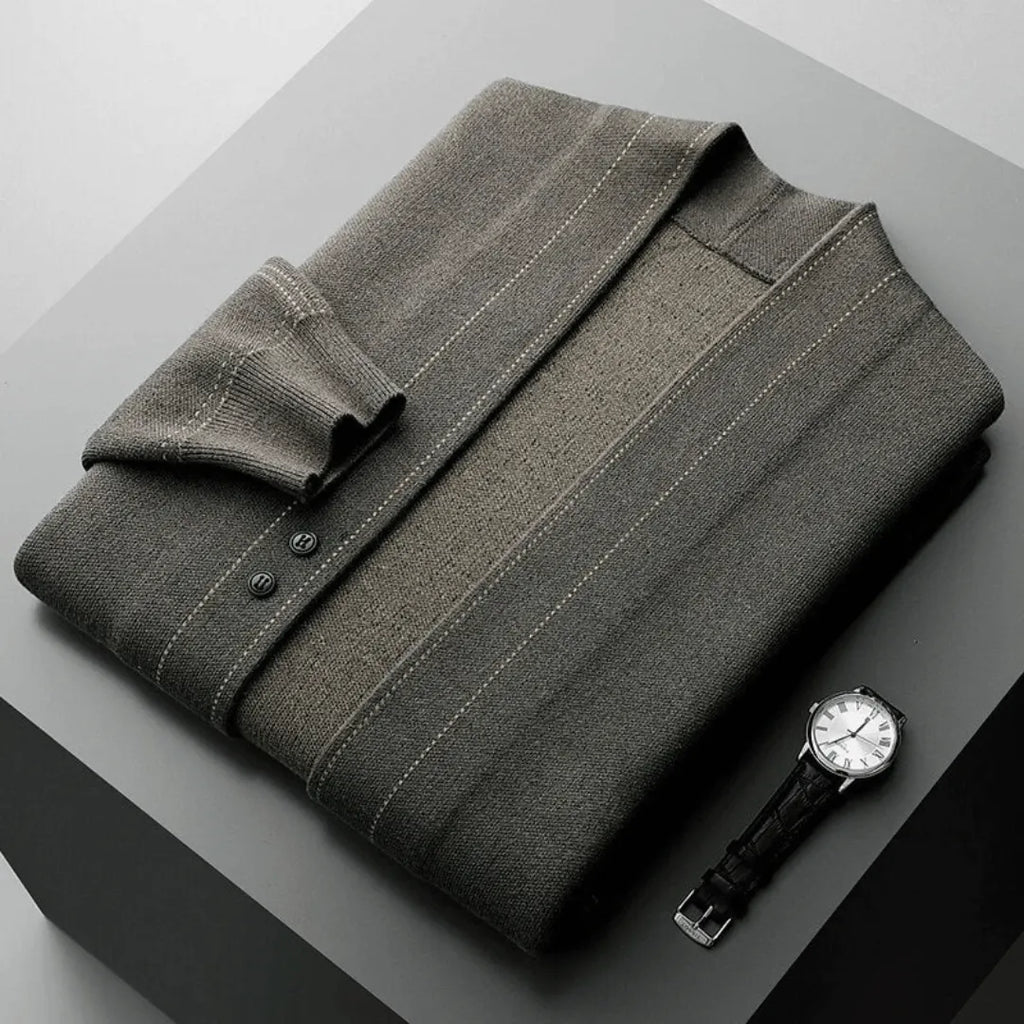 Men’s Button-Front Knit Cardigan – Smart Casual Layering Essential