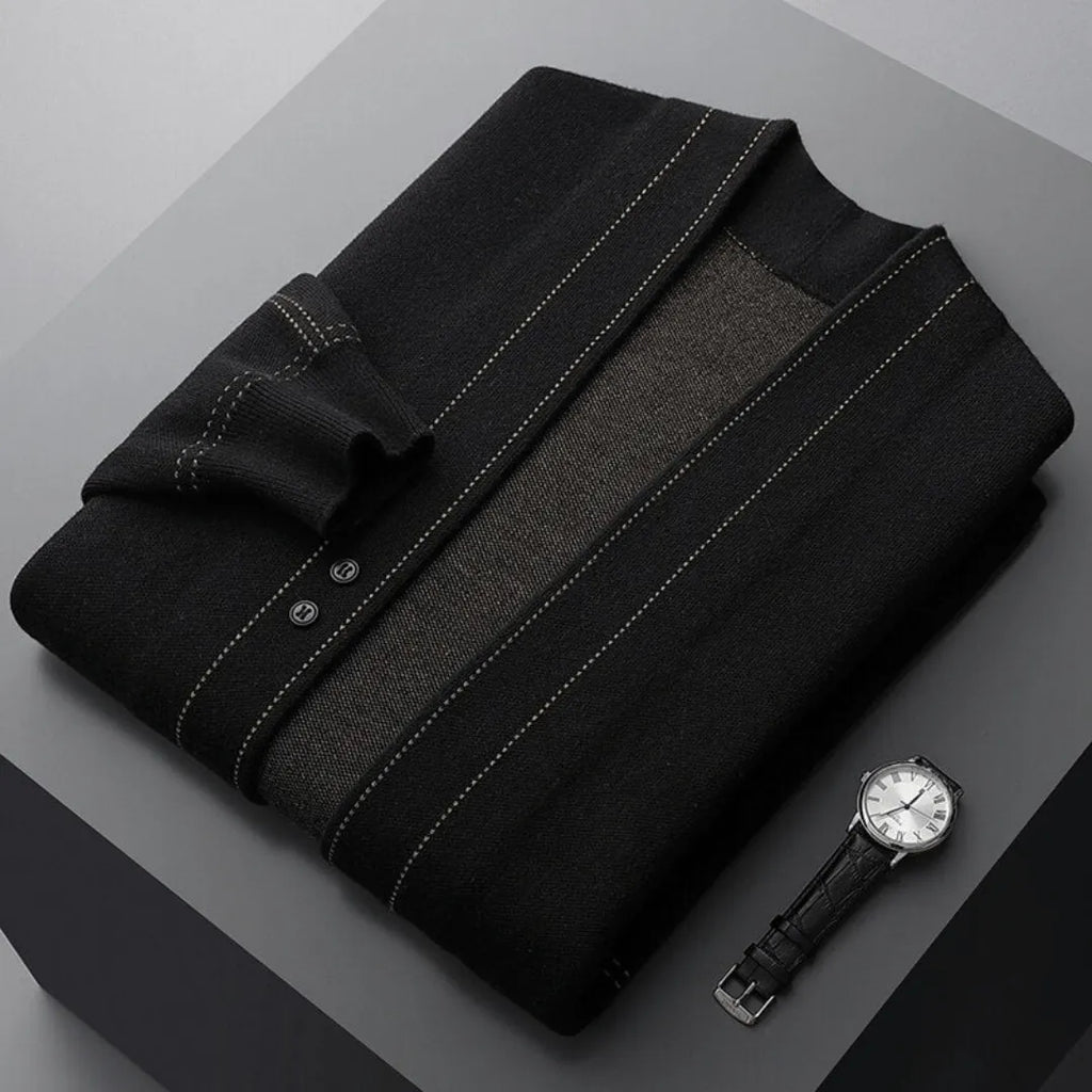 Men’s Button-Front Knit Cardigan – Smart Casual Layering Essential