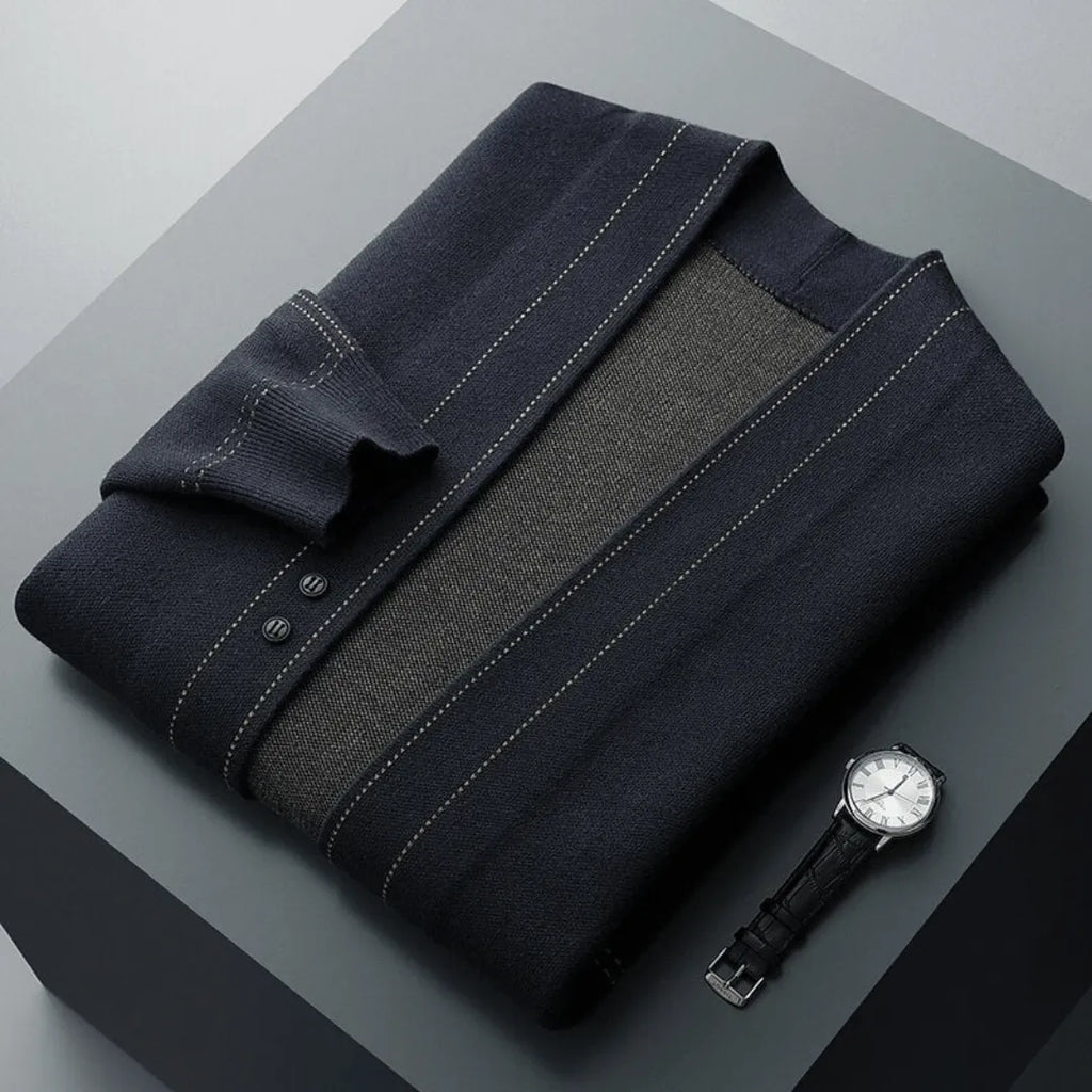 Men’s Button-Front Knit Cardigan – Smart Casual Layering Essential