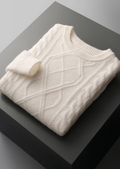 Men’s Cable Knit Crew Neck Sweater – Classic Winter Layer
