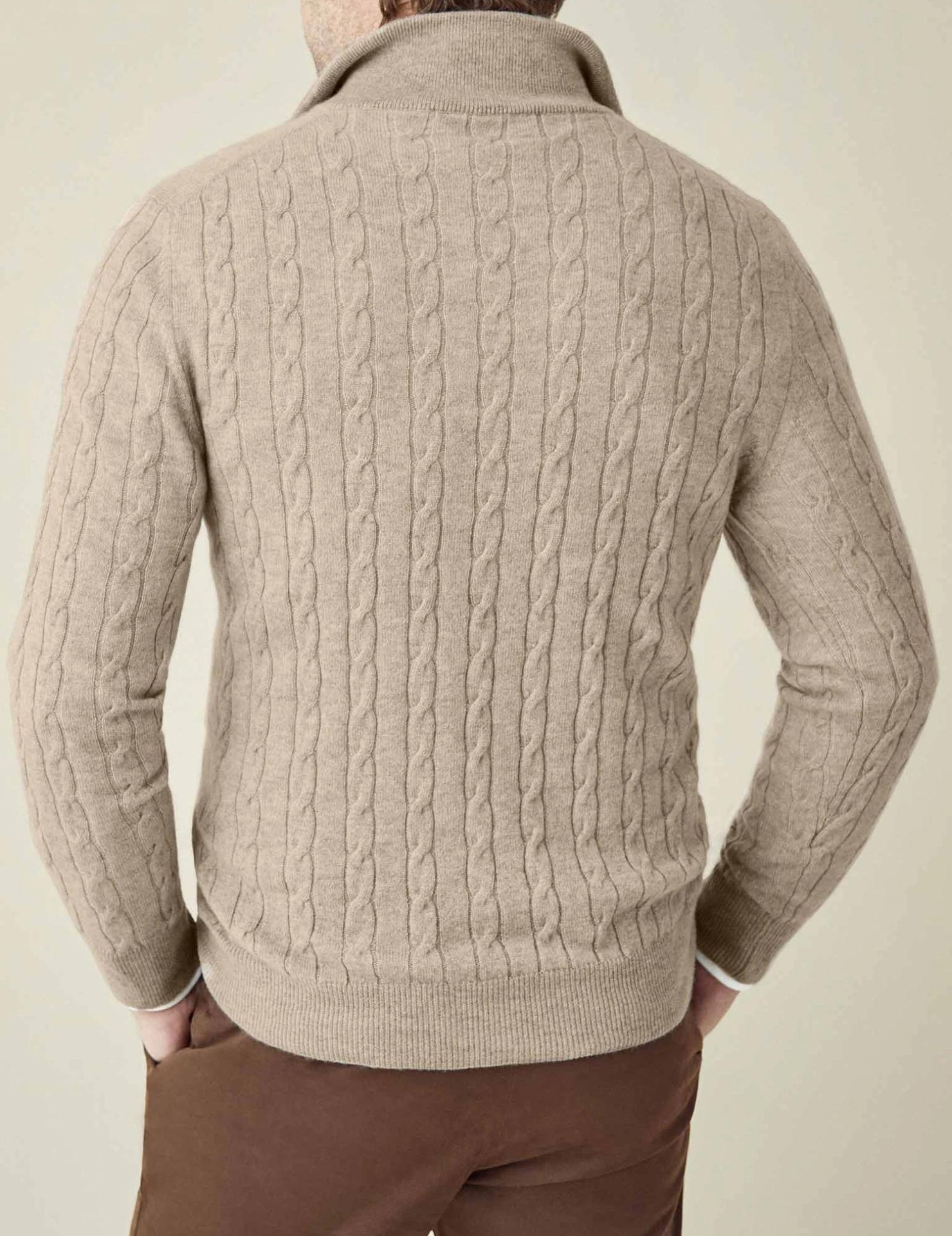 Men’s Cable-Knit Quarter-Zip Sweater – Classic Funnel Neck Knit Wear
